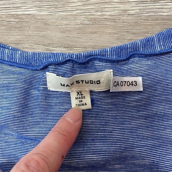 Max Studio Maxi Dress Blue Heathered Fitted Waist Stretchy - Picture 6 of 6